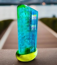 Rare Large Green Blue Tourmaline Crystal Raw Natural Specimen Rough Gemstone picture