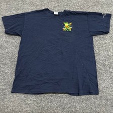 Gildan T-Shirt Mens Size XL Navy Blue Earth Day Tree Frog Graphic Cotton Tee picture