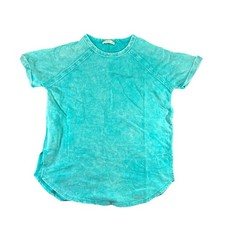 ZENANA Medium women's teal washed rolled up short sleeve top - New Without Tags picture