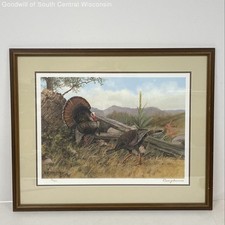 Vintage O.J. Gromme 1989 Wild Turkey Print Signed Numbered 98/9500 Framed Art picture