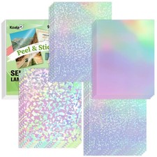 75 PK Self-Adhesive Laminating Sheets Clear Holographic Sticker No Machine Need picture