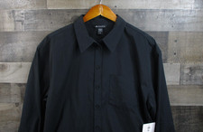 Athleta Shirt Womens Large Black Midday Relaxed Button Front UV Protection picture