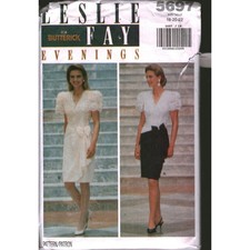 Leslie Fay Butterick 5697 Sewing Pattern Misses Evening Dress Size 18-22 Vintage picture