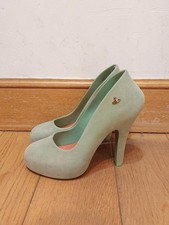 Rare Vivienne Westwood x Melissa Flocked Round Toe Pumps Black US5 EU35/36 JP22 picture