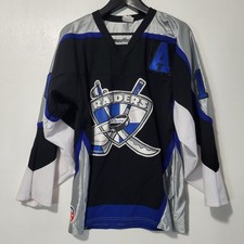 Reston Raiders VTG Athletic Knit Rare Hockey Jersey Player Miller Sz S Blue Whi  picture