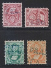 BOLIVIA 1878 ARMS & LAW Sc 21-23 (4x) CANCELADO, CERTIFICADO, FRANCA S/L CANCELS picture