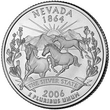 2006 P Nevada State Quarter. Uncirculated from US Mint roll. picture