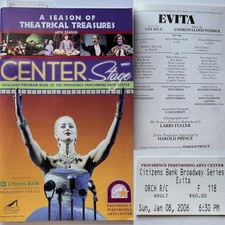 VTG 2006 Evita Musical Original Playbill & Ticket Stub Providence Perf Arts EMF picture
