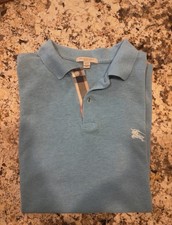 Burberry Brit Men's Light Blue Collared Polo Shirt Size M picture