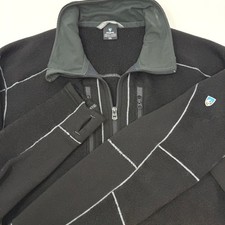 Kuhl Revel Full Zip Fleece Jacket Mens XXL Black Gray Contrast Stitch Thumbholes picture