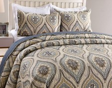 3Pc Quilt Bedspread Sets Bedding Coverlet Bedroom Floral Queen King Size, Joniy picture