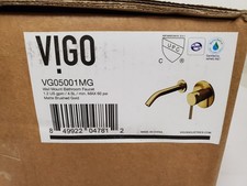VIGO Olus Single Handle Wall Mount Bathroom Faucet in Matte Brushed Gold picture