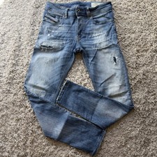Diesel Sleenker Mens Skinny Jeans Distressed Blue 29x30 Made in Italy picture