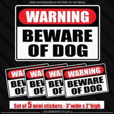 5x Beware of Dog stickers caution door warning attention animal vinyl safety picture