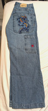 RARE JNCO Tribal Blue Dragon Jeans 29x30 Genuine Vintage Y2K Baggy Mens Wide Leg picture