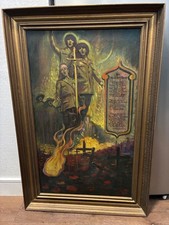 WW1 Old Painting Military War after Philip Lyford Am Illustrator Flanders Fields picture