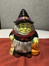 PIer 1 Imports Halloween Witch Ceramic Cookie/Candy Jar picture