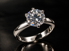 2 ct Solitaire Moissanite Ring Women's White Gold Filled Size 8 picture