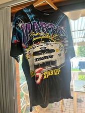 Vintage 1999 Mark Martin NASCAR T Shirt All Over Print AOP 6 Shooter Tultex L XL picture