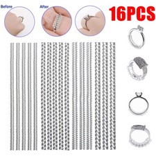 16Pcs Clear Ring Sizer Jewelry Ring Size Adjuster Invisible Fit Reducer Guard US picture