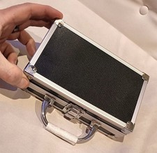 Aluminum Carrying Case,Mini Aluminum Case Foam Briefcase ToolBox Carrying Cas... picture