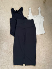 Lululemon Women's Lot 3 Midi Skirt Tank Tops Black Bone Size 4 & Size 2 picture