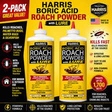 2-PACK HARRIS Boric Acid Roach Silverfish Killer Powder, Lure for Insects 1 lb picture