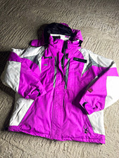 Spyder XTL 20000 Women’s L Purple/White Colorblock Hooded Ski Jacket picture