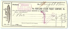 1888 Portland Steam Packet Co. Steamboat Billhead John Brook picture