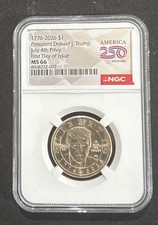 2026 President Donald J Trump Dollar  NGC MS 66 July 4th Privy First Day In Stoc picture