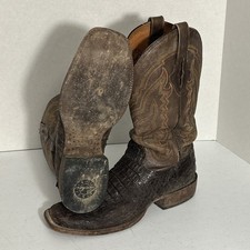Lucchese Handmade Caimen Square Toe Boots - Flaws - See Descriptions picture