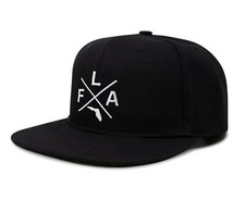 Florida FLA Hat for Men Women – Snapback Trucker Baseball Cap (Black Flatbill) picture