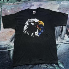 Vintage American Eagle biker Shirt Sz Large Black picture