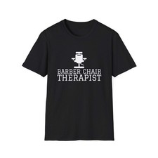 Barber Chair Therapist White Ink Tee picture
