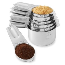7pc Stainless Steel Measuring Cup Set for Dry Liquid Cooking Baking Ingredients picture