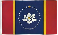 3x5FT The New Magnolia Mississippi Flag In God We Trust MS 100D picture