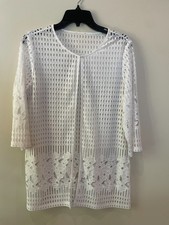 Chico's Travelers Collection Die-Cut Cardigan Jacket Size 1P picture