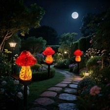Solar Garden Lights Outdoor Waterproof，Cute Mushroom-Shaped Decorative Lamps ... picture