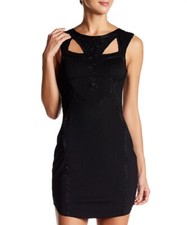 Sara Boo 161295 Women's Cotton Blend Cut Out Sequin Dress Black Sz. Small picture