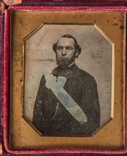 Early Sixth Plate Daguerreotype of Man with Sash Across His Chest picture