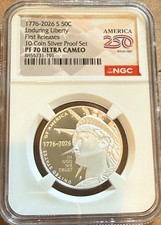 1776 2026 50C Silver Enduring Liberty NGC PF70 First Release Dual Date Half $ picture
