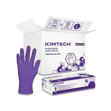 Kimtech 55083 Large Purple Nitrile Exam Gloves Box of 1000 Gloves expires 11/28 picture