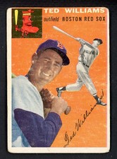 1954 TOPPS #  1 TED WILLIAMS RED SOX LOWER GRADE 566558 (KYCARDS) picture
