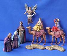 Lot VTG Landi Italy Nativity Set painted Xmas Set Camel Wisemen Plastic 5