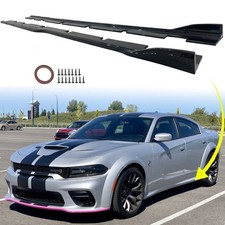 For 15-23 Dodge Charger Side Skirts Accessories Carbon Fiber Look Rock Panels picture