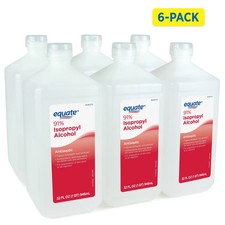 Equate 91% Isopropyl Alcohol Antiseptic Liquid, Resealable,  6 x 32 fl oz 6 PACK picture