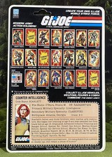 Vintage 1982 G.I. Joe SCARLETT v1 Full UNCUT Peach File Card Back - EXPLOSION  picture