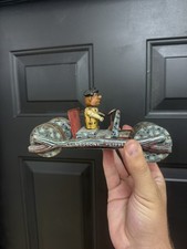VINTAGE 60s MARX TOYS 'FLINTSTONE FLIVVER' TIN TOY CAR HANNA BARBERA picture
