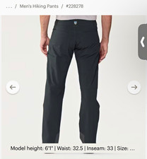 KUHL Klash Pants Men's Black Nylon Size 8 Short New Without Tags picture