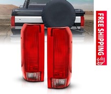 89-96 Ford F150 Bronco 89-98 Ford F250 F350 Red Tail Lights Assembly Pair DOT picture